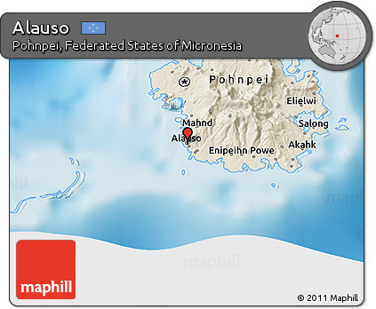 Shaded Relief 3D Map of Alauso