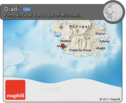 Shaded Relief 3D Map of Diadi