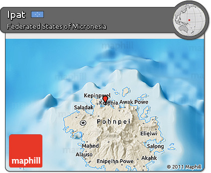 Shaded Relief 3D Map of Ipat