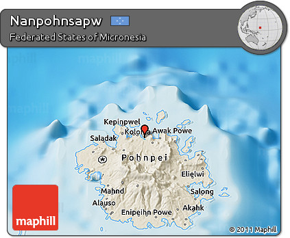 Shaded Relief 3D Map of Nanpohnsapw