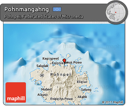 Shaded Relief 3D Map of Pohnmangahng
