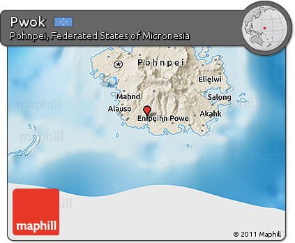 Shaded Relief 3D Map of Pwok