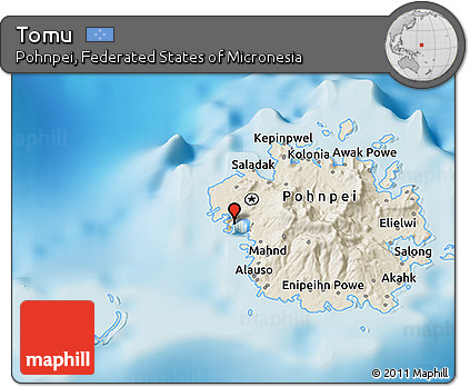 Shaded Relief 3D Map of Tomu
