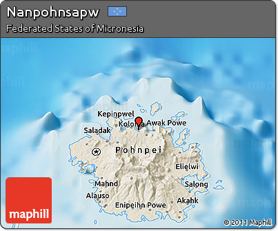 Shaded Relief 3D Map of Nanpohnsapw