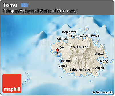 Shaded Relief 3D Map of Tomu