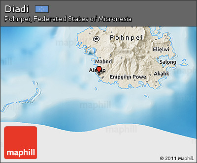 Shaded Relief 3D Map of Diadi