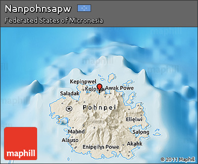 Shaded Relief 3D Map of Nanpohnsapw