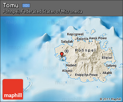 Shaded Relief 3D Map of Tomu