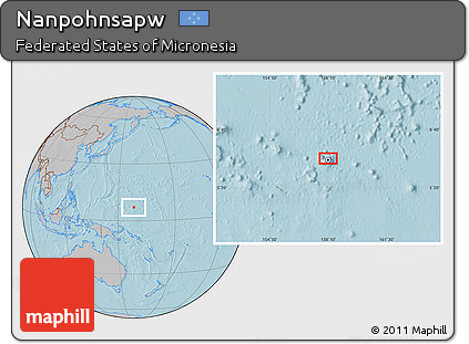 Gray Location Map of Nanpohnsapw, hill shading