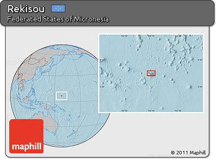 Gray Location Map of Rekisou, hill shading