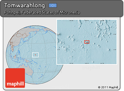 Gray Location Map of Tomwarahlong, hill shading