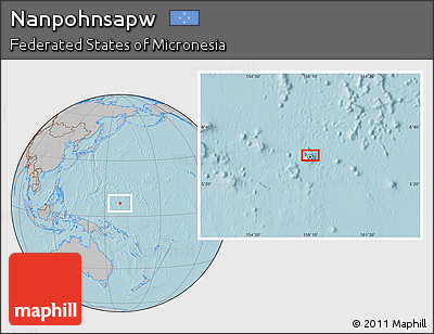 Gray Location Map of Nanpohnsapw, hill shading