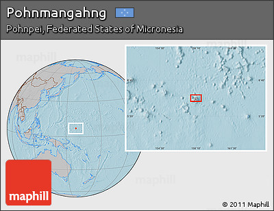 Gray Location Map of Pohnmangahng, hill shading