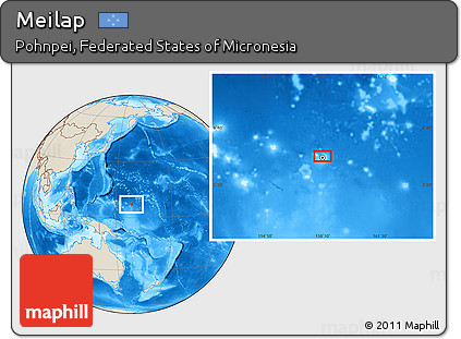 Shaded Relief Location Map of Meilap