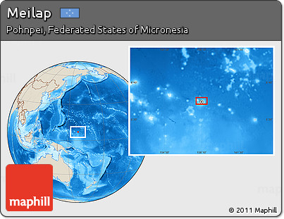 Shaded Relief Location Map of Meilap