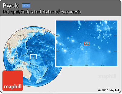 Shaded Relief Location Map of Pwok