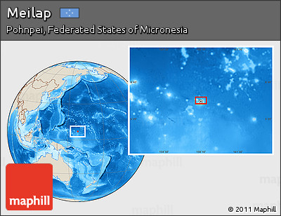 Shaded Relief Location Map of Meilap