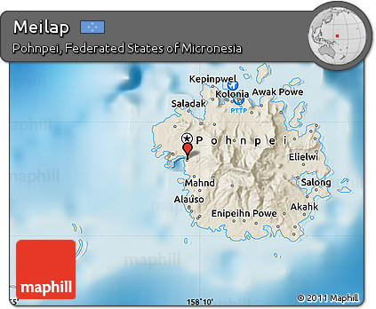 Shaded Relief Map of Meilap