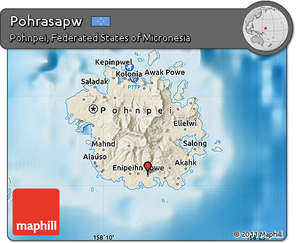 Shaded Relief Map of Pohrasapw