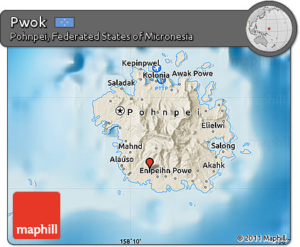 Shaded Relief Map of Pwok