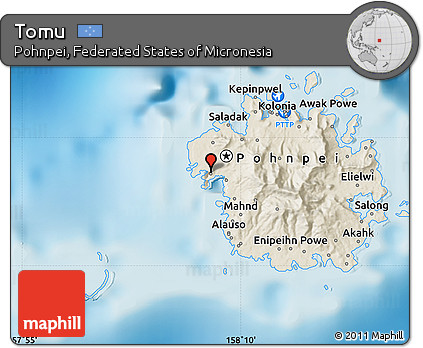 Shaded Relief Map of Tomu