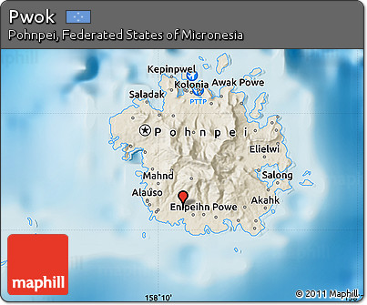 Shaded Relief Map of Pwok