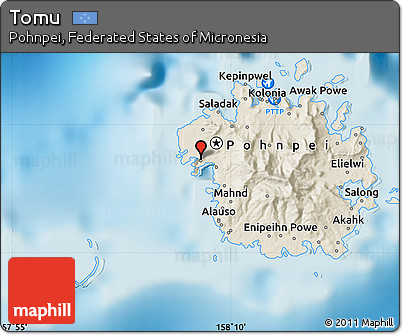 Shaded Relief Map of Tomu