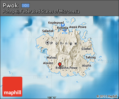 Shaded Relief Map of Pwok