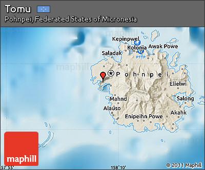 Shaded Relief Map of Tomu