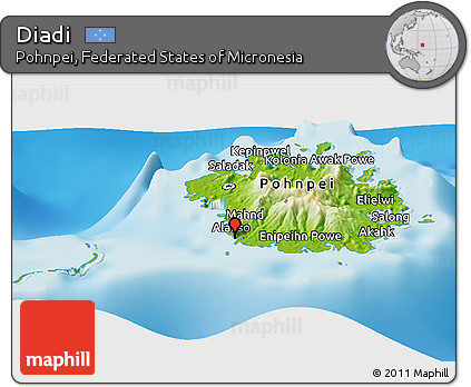Physical Panoramic Map of Diadi