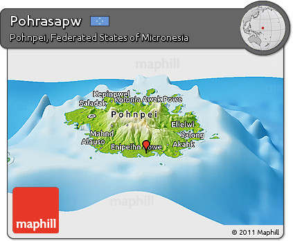 Physical Panoramic Map of Pohrasapw