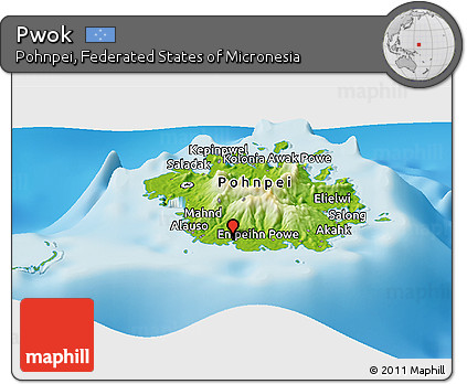 Physical Panoramic Map of Pwok
