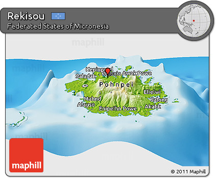 Physical Panoramic Map of Rekisou