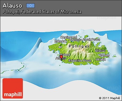 Physical Panoramic Map of Alauso