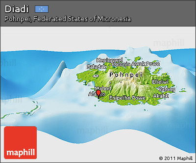 Physical Panoramic Map of Diadi