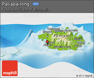 Physical Panoramic Map of Paliapailong