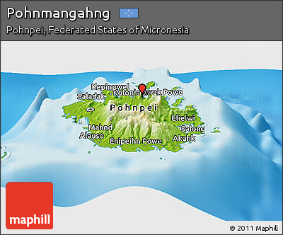 Physical Panoramic Map of Pohnmangahng