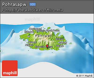 Physical Panoramic Map of Pohrasapw