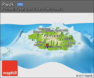 Physical Panoramic Map of Pwok