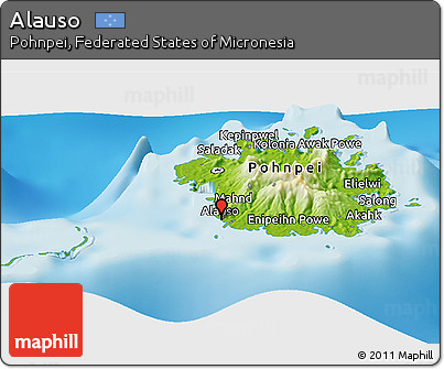 Physical Panoramic Map of Alauso