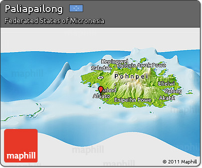 Physical Panoramic Map of Paliapailong