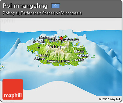 Physical Panoramic Map of Pohnmangahng