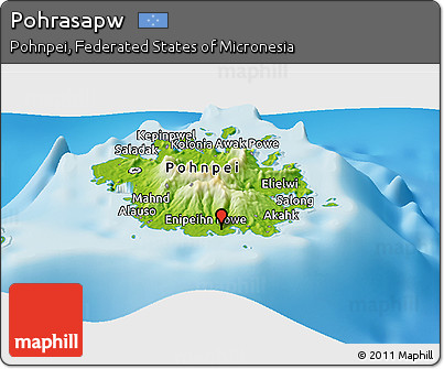 Physical Panoramic Map of Pohrasapw