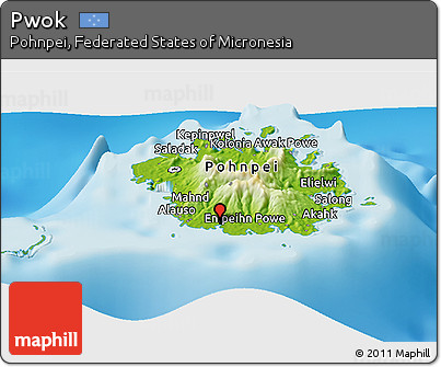 Physical Panoramic Map of Pwok