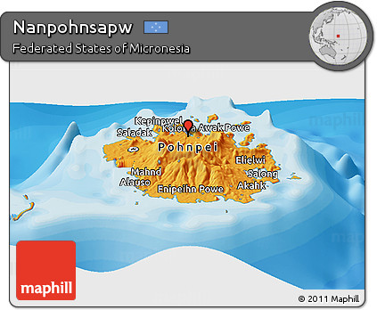 Political Panoramic Map of Nanpohnsapw