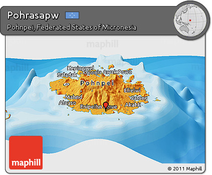 Political Panoramic Map of Pohrasapw