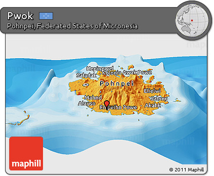 Political Panoramic Map of Pwok