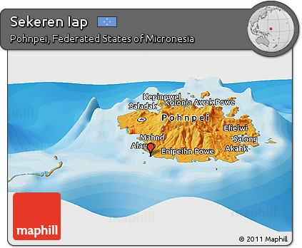 Political Panoramic Map of Sekeren Iap