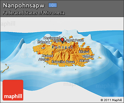 Political Panoramic Map of Nanpohnsapw