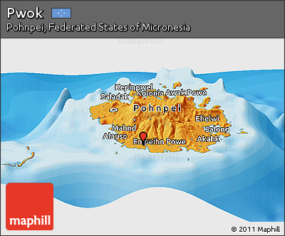 Political Panoramic Map of Pwok